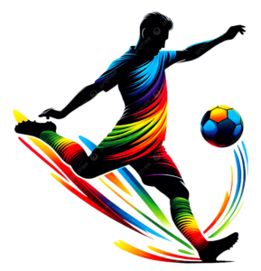 Lire la suite à propos de l’article Football A Colorful Silhouette Of Man Football Player In Kicking Ball Mid Action, Silhouette, Football, P PNG Transparent Image and Clipart for Free Download|Pinterest