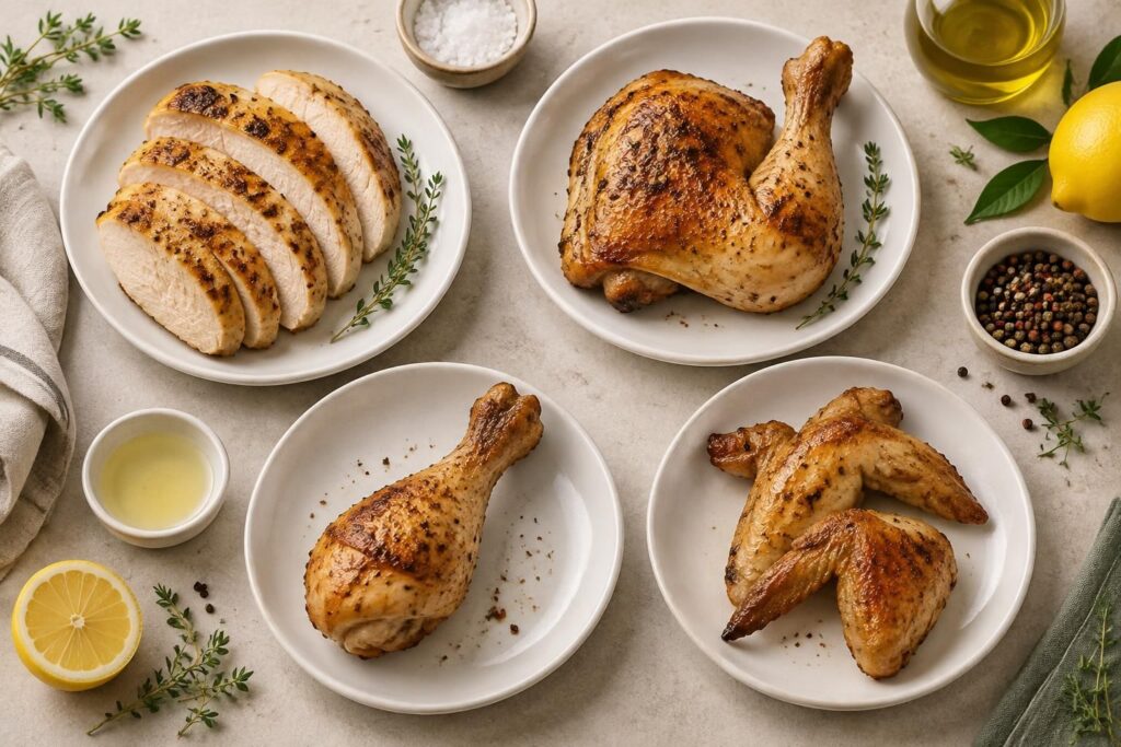 Combien de calories dans le poulet selon le morceau ?